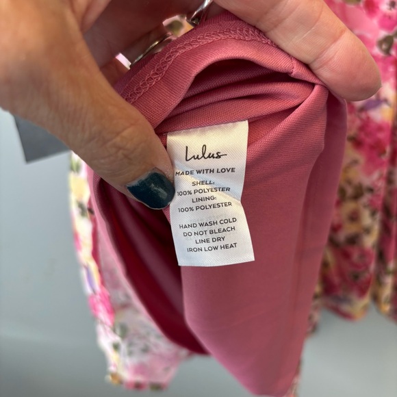 NWT Lulu's XL Dress Precious Perspective Pink Floral Mini Dress - Picture 10 of 14